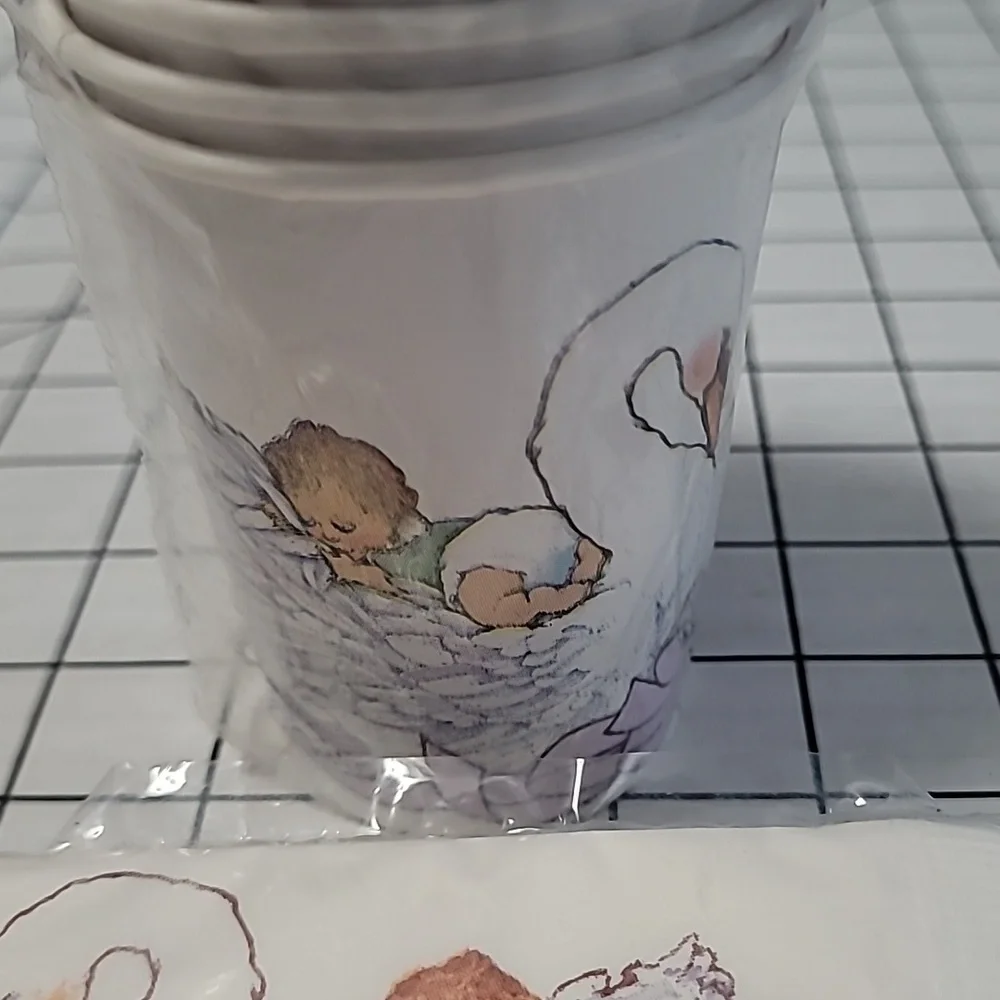 Vintage American‎ Greetings Beverage Napkins and 9 oz Cups,  NIP